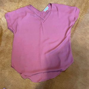 Criss Cross Neckline Blouse